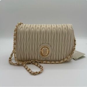 Cream Quilted Crossbody Bag